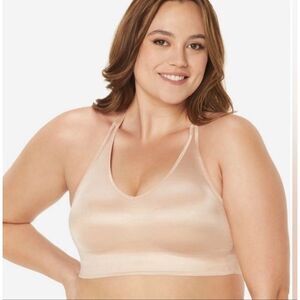 Ruby Ribbon Pin Up Racerback Demi Lace Back  Nude Nwt Size 32